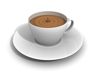 a cup of hot coffee in the morning