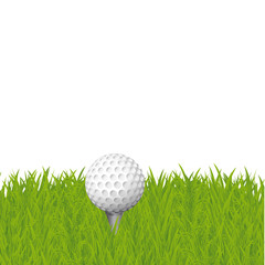 vecteur, balle de golf sur fond blanc