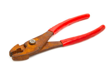 red rusty old pliers