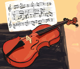 violin in watercolor style © Isaxar