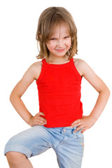 Fototapeta premium little girl isolated on white