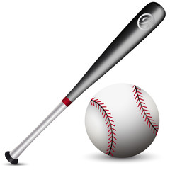 batte et balle de baseball