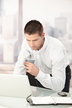 Young businessman busy by working