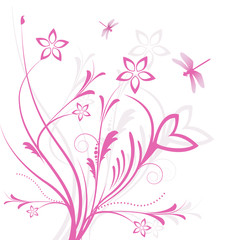 floral background with butterfly