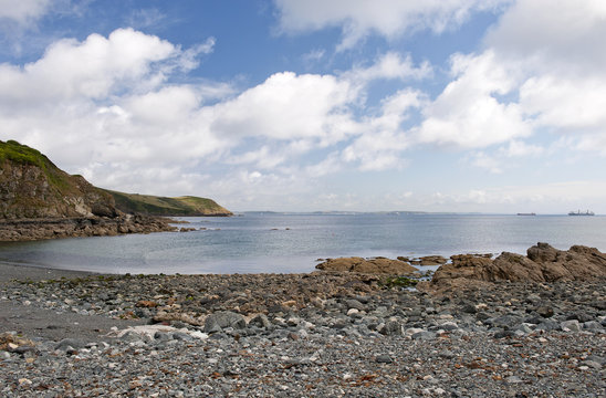 View over Falmouth Bay from Porthallow, Cornwall, England