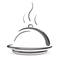 3D Silver catering tray