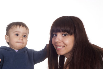 beautiful family of a two