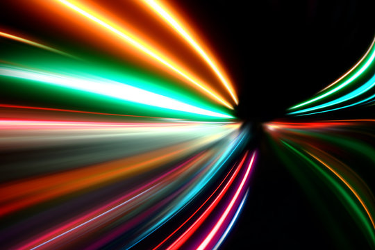 abstract acceleration speed motion on night road
