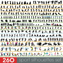 Zelfklevend Fotobehang 260 sport silhouettes set © Alexander Kaludov