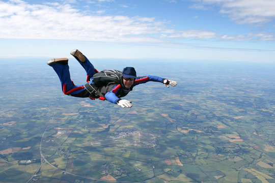 Skydiver in freefall