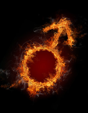 Burning male symbol