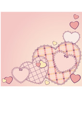 Beautiful background with lace ornaments and heart