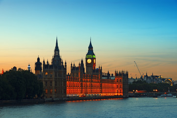 Fototapeta na wymiar Houses of Parliament at sunset.