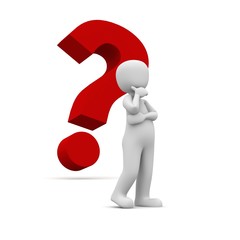3d human with a red question mark