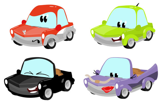 cute cartoon car characters