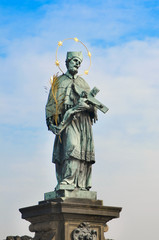 Fototapeta na wymiar Jana Nepomucena Pomnik, Most Karola, Praga