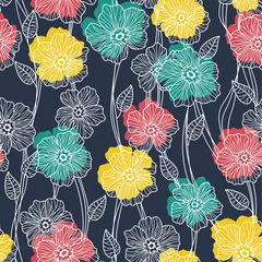 Stickers meubles Fleurs abstraites fond d& 39 écran sans soudure de fleurs