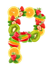 Letters are from fruit