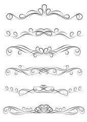 Collection of ornate vector decoration dividers