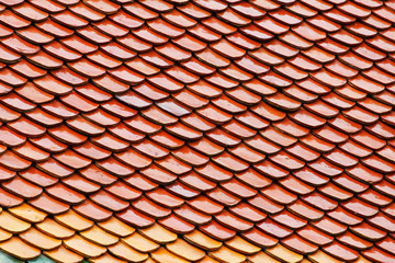 Temple roof in Bangkok, Thailand.