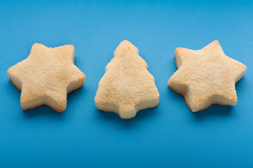 biscuits on blue