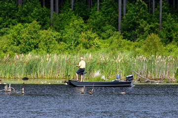 Bass Fishing on Lake