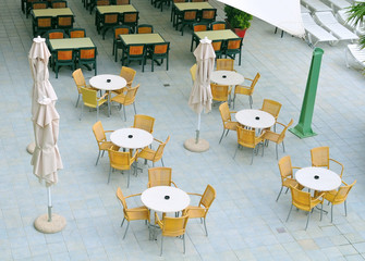 Empty summer caffee