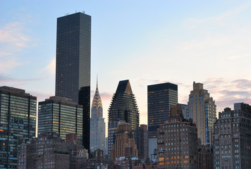 Fototapeta na wymiar Midtown New York City Skyline With Landmark Buildings