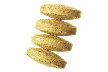 pills and vitamins on white