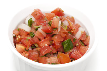 Fresh salsa in a bowl