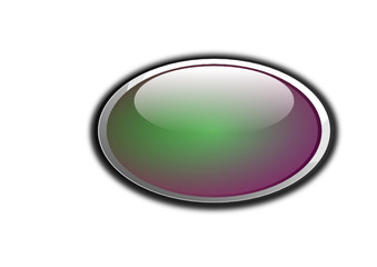 Glossy button in green violet iridescent