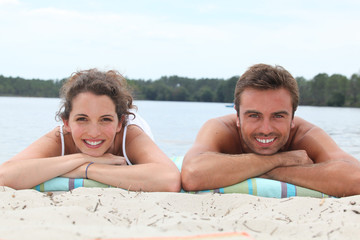 portrait of a couple on a beach