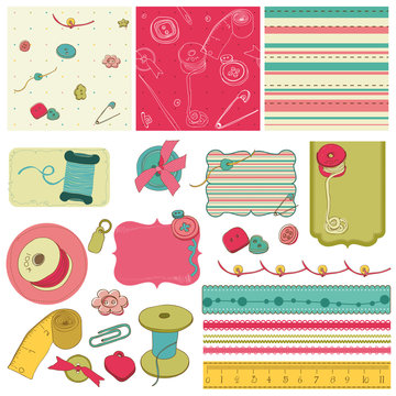 Sewing kit - design elements for scrapbooking