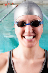 smiling woman swimmer