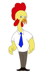cartoon rooster chicken standing surprised