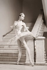Young ballerina in ballet pose