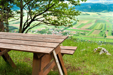 Fototapeta premium Picnic area in mountains