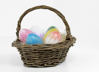 Easter Basket on white backgrounds