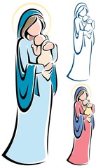 Virgin Mary and Baby Jesus - obrazy, fototapety, plakaty