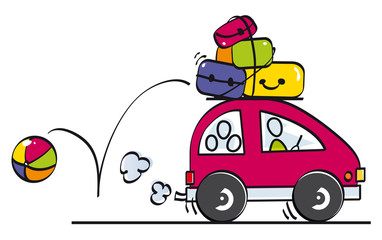 funny family goes on vacation