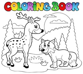 Livre de coloriage avec des animaux heureux 1
