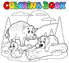 Livre de coloriage avec des animaux heureux 2