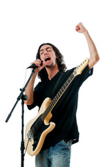 Obraz na płótnie Canvas Guitar player isolated on the white background