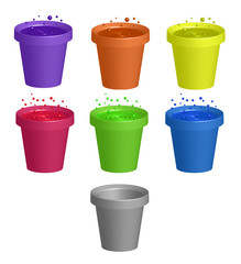 Cups with drinks