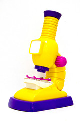 toy of microscope isolated on white