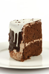 Single piece of chocolate cake