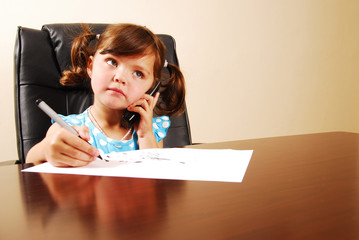 Girl talking on telephone