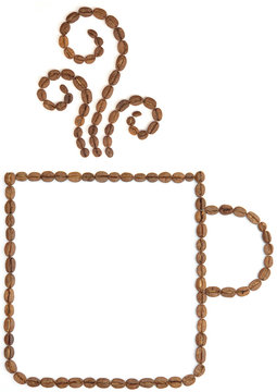 coffee cup made coffee beans clip art preview