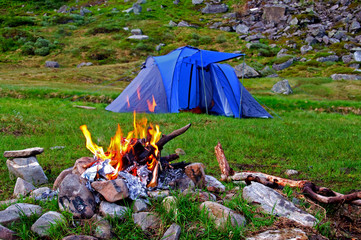 Camping in the mountains