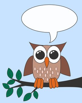 owl with a speech bubble